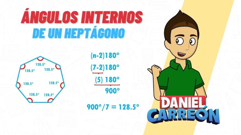 Cálculo de la suma de los ángulos internos de un heptágono